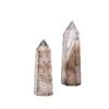 Venta caliente transfronteriza, columna de cristal de té natural, prisma hexagonal de una sola punta, piedra original pulida, columna de cristal ahumado, adornos de feng shui para el hogar y la oficina.