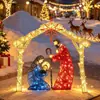 Presépio de Natal Iluminado Luzes Decorativas de Jardim Decorações de Feriado para Exterior e Interior Arranjo de Pátio para Árvore de Natal
