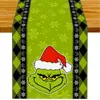 Popular Personaje de Película Navideña de Amazon Grinch Camino de Mesa Personalizado, Sala de Estar Cocina Mesa de Café Mantel Aislamiento Térmico