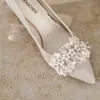 7888F-150 Zapatos de Boda de Tacón de Aguja con Lentejuelas y Brillo, Zapatos de Fiesta, Zapatos Versátiles de Lujo Ligero para el Viaje Diario de las Mujeres