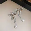 Pendientes Vintage de Segunda Mano con Circonita y Perla Lujo Accesible Exquisitos Pendientes de Gama Alta Diseño de Pendientes de Nicho Venta al por Mayor