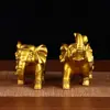 Adorno de Elefante de la Fortuna de Latón, Figura de Moneda Auspiciosa, Elefante Absorbente de Agua, Elefante Florido, Decoración Decorativa para el Hogar y la Oficina