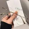 Óculos sem Aro de Novo Estilo para Mulheres, de Alta Qualidade, Adequados para Lentes de Grau, Anti-Luz Azul, Ultraleves, Aparência Natural, Armações de Óculos sem Aro para Homens