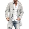 Comercio Exterior Otoño e Invierno Nuevo Abrigo de Lana Estampado Retro de Cuello Alto para Hombre Abrigo Casual para Hombre