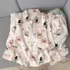 Conjunto de Pijama de Algodón Nube Otoño 2026 Manga Larga Pantalón Largo Cuello de Muñeco de Dibujos Animados Ropa de Casa (Sin Almohadillas para Sujetador)