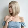 TEMU comercio exterior más vendido en Europa y América, cabello corto liso con raya en medio, red de seda mate esponjosa color rosa, suministro estable, peluca para cabeza completa
