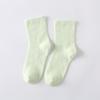 Meias de Algodão Coloridas Femininas, Meias de Cano Médio de Cor Sólida, Meias de Chão Antiderrapantes, Meias Casuais Versáteis Resistentes ao Desgaste