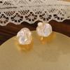 Pendientes de Clip para Mosquiteros de Camelia Suave sin Perforar con Esmalte de Alta Gama, Pendientes para Mujer Estilo Lujo Ligero Francés