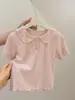 Nueva camiseta de manga corta de estilo coreano para verano para niñas, top elegante y moderno para bebés, ropa infantil