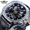 Reloj mecánico automático para hombre T-WINNER resistente al agua hueco de cuero reloj mecánico para hombre reloj para hombre una generación de cabello
