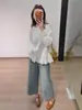 Nuevo Estilo de Primavera Chaleco Holgado y Casual + Camisa con Dobladillo de Retazos Estilo Coreano Conjunto Casual de Dos Piezas para Personas Petitas