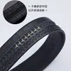Cinturón de Piel de Vacuno de Primera Capa de Doble Cara con Hebilla Automática de 3.5 cm para Hombre con Diseño de Bambú Sin Hebilla
