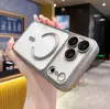 Transforma al Instante tu Teléfono en una Funda Apple 17 con Succión Magnética Mate Electroplateada, Acabado Mate, Funda Suave de TPU Semitransparente Adecuada para iPhone 16 Pro Max