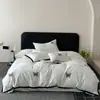 Juego de Cuatro Piezas de Algodón Puro Estilo Lujo Ligero Clase A con Bordado de Mariposas, Funda de Edredón Ultrasuave, Ropa de Cama para Cama de 1.2m, Blanco