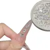 Anillo Redondo de Diamante para Punta de Dedo Super Brillante Accesorios de Arte de Uñas de Circonita Cuadrada Pequeña de Circonita Redonda Diamante Suelto Accesorios de Decoración de Uñas Ultra Brillantes