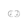 Pendientes Nalan de plata s925 para mujer, estilo coreano, frescos, sencillos, brillantes, con un solo diamante y una luna. Pendientes de dos piezas de un solo estilo G1191.