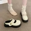 Mules cerrados de suela gruesa estilo hada para mujer, nuevos de otoño 2026, sandalias Mary Jane de encaje francés Birkenstock