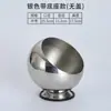 Pote de Condimento em Forma de Bola com Tampa, Tigela de Cozinha de Aço Inoxidável Estilo Coreano, Tigela Criativa com Borda Inclinada, Pote de Tempero, Tigela de Molho para Autoatendimento de Restaurante