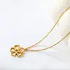 Colar Minimalista de Aço Inoxidável com Flor Oca Transfronteiriço para Mulheres, Pingente Pequeno Estilo Coreano com Corrente Fina, Colar de Luxo Leve 18K Atacado