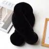 Bufanda de Lana de Conejo Perezoso Imitación Bufanda con Cuello de Lana Bufanda para Mujer Otoño e Invierno Cálida Estilo Coreano Versátil Bufanda de Felpa Engrosada de Tres Tubos Bufanda