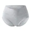 Ropa interior de cintura alta con lavado estándar inglés transfronterizo para mujer, talla grande, color sólido, algodón puro, simple, sin marcas en la cadera.