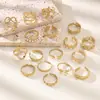 Anel de Pedra Preciosa de Luxo para Mulheres, Anel de Diamante Retrô Francês, Aço Titânio Estilo Aberto Estilo Ins Joias Não Desbotáveis Atacado