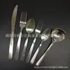 Juego de cubiertos occidentales estilo europeo cepillado, cuchillo, tenedor y cuchara de acero inoxidable lijado, cuchillo de mesa engrosado, tenedor práctico