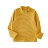 Miantiantang 2025 Otoño/Invierno Nueva Camiseta Base Rayada Auto-Calentable Cepillada para Niños Pequeños