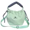 Bolso Cruzado de Tela Fresca Color Caramelo con Cordón para Mujer, Bolso de Mano Ligero de Tela Plegada para Estudiantes, Viajes Diarios y Uso Casual