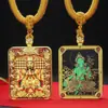 Colgante Thangka de los Cinco Señores de la Montaña Wutai Tara Verde Colgante Thangka Zaki Lhamo Amuleto Budista Dios Amarillo de la Riqueza