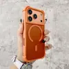 Funda Magnética Fuerte Anticaídas Cuadrada con Tacto de Piel Compatible con Apple 11/13 Rojo Cereza 18PRO/17PRO Moderna 16