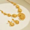 Set de Collares Europeos y Americanos de Venta Caliente Transfronterizo para Mujer Nicho Metal Electrochapado 18K Diseño Pendientes de Lujo Accesible Set de Dos Piezas