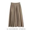 Cachemira Otoño e Invierno 2026 Nueva Falda de Paraguas Casual para Mujer, Engrosada para Calidez, Adelgazante de Cintura Alta Suelta Corta