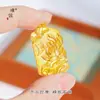 Loja de Ouro Puzuo Mesmo Estilo Ouro Areia Acessórios DIY Animal Auspicioso Ruyi Lótus Pingente Colar Nova Corrente de Suéter Chinês
