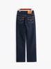 Jeans Azuis com Bordado Pesado para Mulheres! Calças de Corte Reto, Modelagem Solta, Calças de Cintura Alta de Perna Larga que Valorizam e Emagrecem 6018