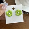 Nuevos pendientes verdes frescos de verano, estilo coreano, para vacaciones en línea, con flores y frutas de color aguacate.