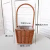 Fornecimento do fabricante cesta de flores tecida à mão de vime cesta de flores para o Dia dos Namorados cesta de armazenamento cesta para arranjo de flores de casamento cesta de decoração para casa