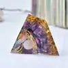Fábrica de artesanías para decoración de escritorio de oficina en casa con grava de pirámide de cristal de resina epoxi de comercio exterior transfronterizo