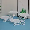 Mesa de Postres Estilo Europeo Plato de Fruta de Tres Niveles Máquina de Té para Sala de Estar Plato de Fruta Seca y Dulces de Múltiples Niveles para el Hogar Exhibidor Soporte para Pasteles
