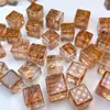 Açúcar Cristal Natural Cubo Contas Soltas Acessórios para Joias DIY Quartzo Rosa Ouro Negro Super Sete Contas Individuais Semi-Prontas Atacado