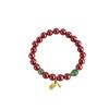 Pulseira Atacado Top de Linha Cinábrio Natural Banhada a Ouro Cobre Pixiu da Sorte Mineral Bruto Areia Dourada Roxa Pulseira Estilo Chinês Pulseira Feminina