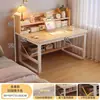 Mesa de computador moderna e simples para casa, mesa de estudo para estudantes com estante, quarto, mesa de escritório simples, mesa de escrita