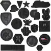 Patches Bordados para Computador em Couro Atacado, Insígnias Pequenas Pretas, Etiquetas Bordadas, Patches de Decoração para Roupas, Apliques