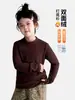 Tutu Elefantinho Roupas Infantis Meninas Camada Base Quente de Lã 2026 Outono/Inverno Novo Estilo 7A Antibacteriano Versátil Simples Blusa de Manga Longa