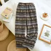 Pantalones de pijama de otoño e invierno para pareja, estilo unisex, forrados de felpa y engrosados, pantalones largos de cuadros, corte holgado, adecuados para uso casual y como ropa de estar en casa.