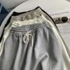 Pantalones deportivos grises Machete para mujer, primavera y otoño 2025, nuevos, rectos, anchos, de cintura alta, informales, holgados.
