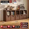 Estantería de rejilla de madera maciza, estante de almacenamiento para sala de estar, estantería de pie estilo vintage, vitrina de pared multicapa de combinación libre