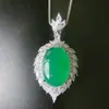 Deseo transfronterizo 2023 nuevo conjunto de moda europea y americana esmeralda collar colgante anillo pendiente para mujer