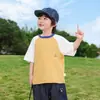 Camiseta de Manga Corta para Niños, Estilo Delgado de Verano, Nuevo Modelo de Verano 2026, Top Raglán de Media Manga para Niños, Atuendo de Moda para Pequeños Caballeros