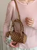 2026 Verano Nuevo Estilo Coreano Bolso Sencillo de Lunares Bolso Cruzado Elegante para Mujer Bolso de Mano de Moda Bolso Cilíndrico